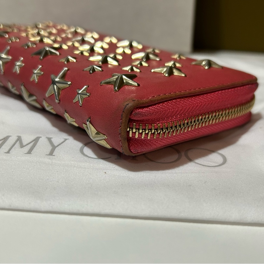 Jimmy Choo Pink Filipa Star Studded Wallet - Picture 2 of 16